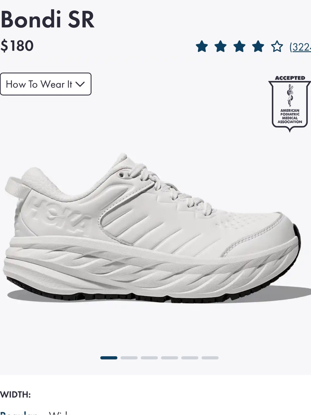Hoka Bondi SR Frost White Slip-Resistant Trainer